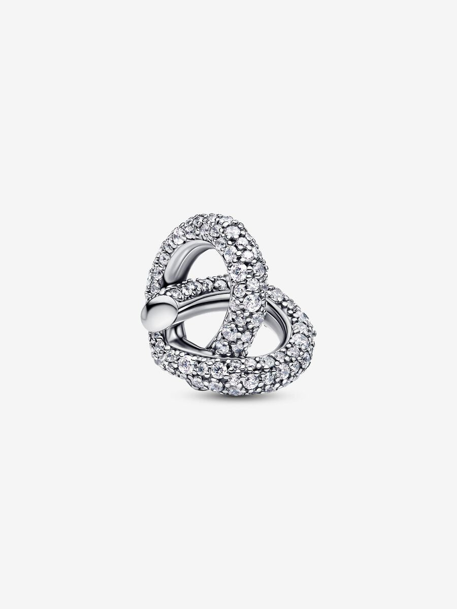 Charm Cœur nœud infini pavé