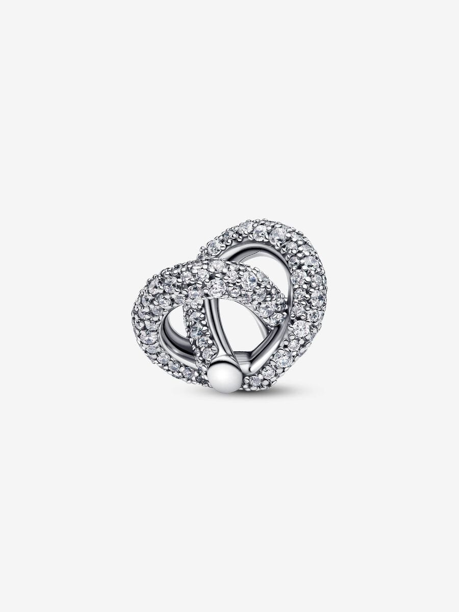 Charm Cœur nœud infini pavé