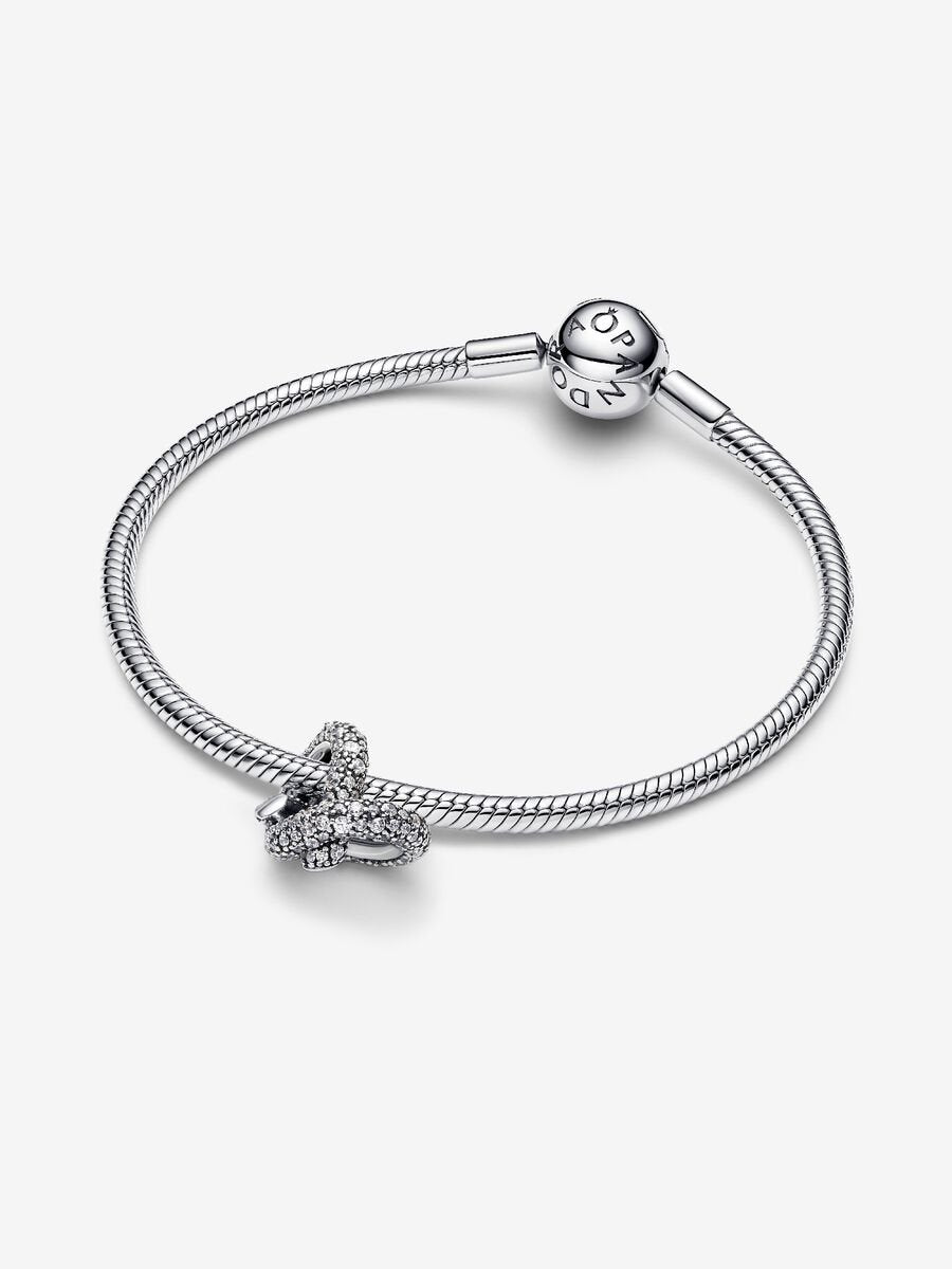 Charm Cœur nœud infini pavé