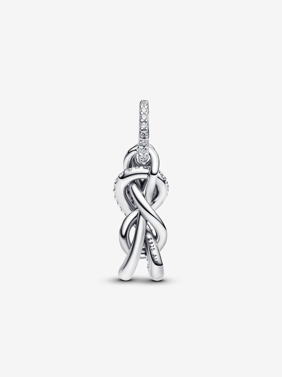 Charm-pendentif Nœud infini pavé