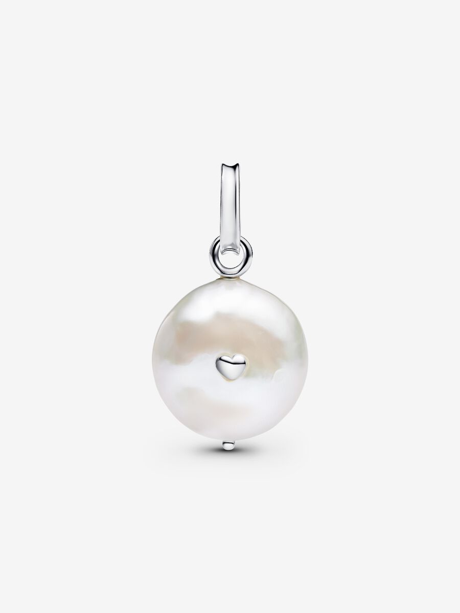 Charm-pendentif Maman avec perle de culture d’eau douce baroque traitée
