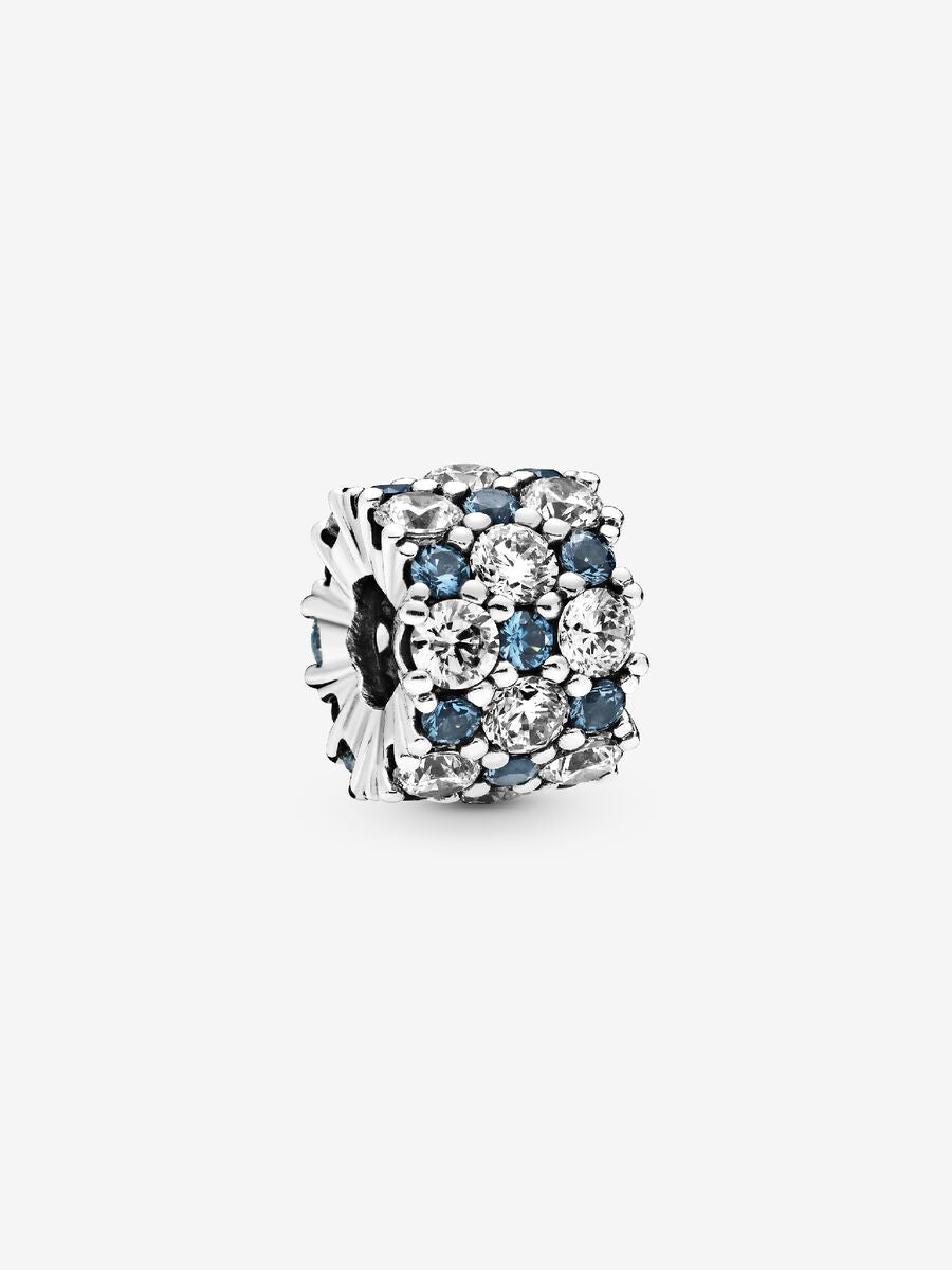 Charm scintillant transparent et bleu
