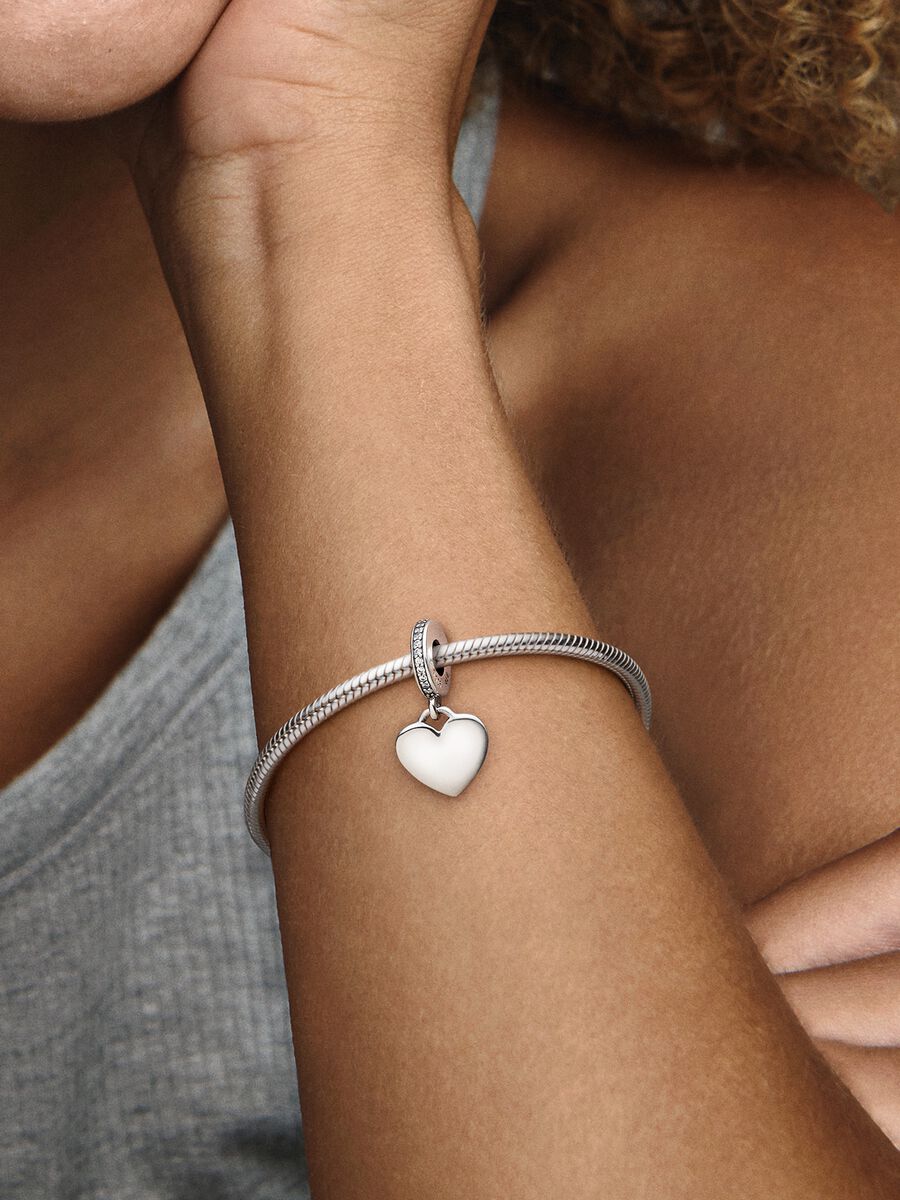 Charm-pendentif Étiquette en forme de cœur à graver