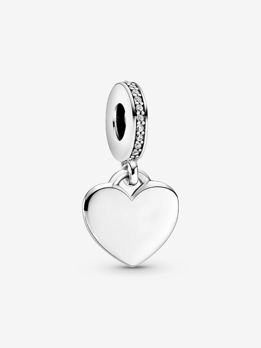 Charm-pendentif Étiquette en forme de cœur à graver
