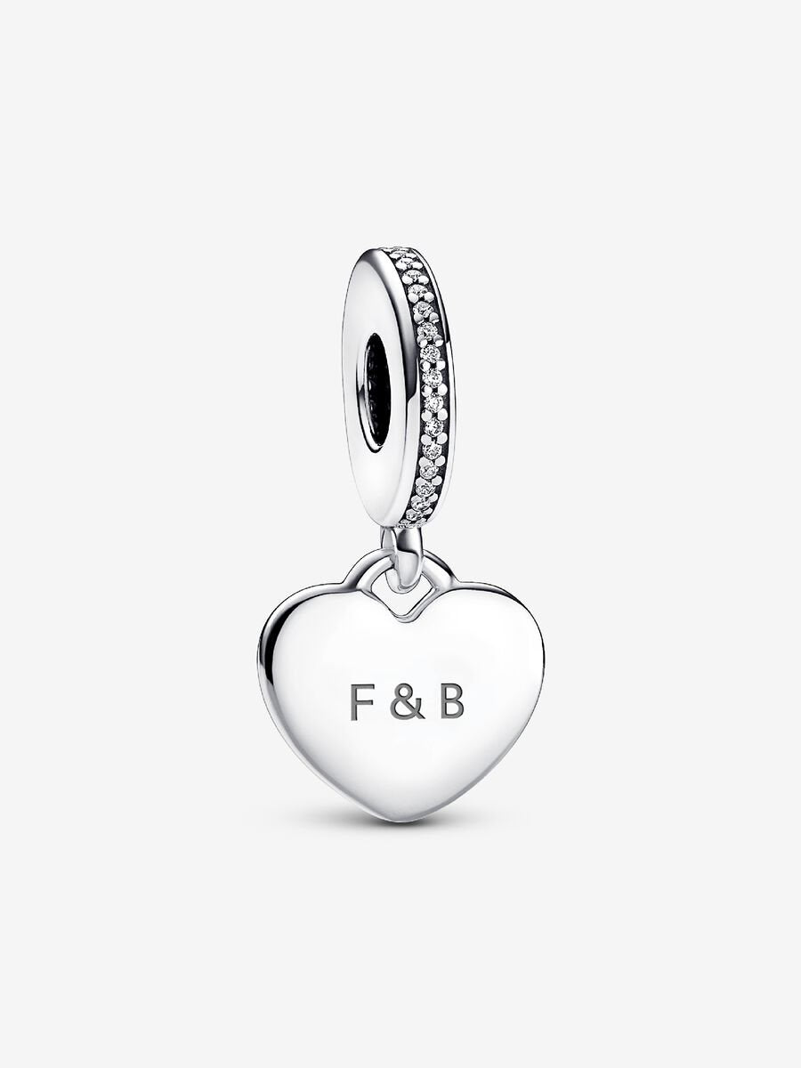 Charm-pendentif Étiquette en forme de cœur à graver