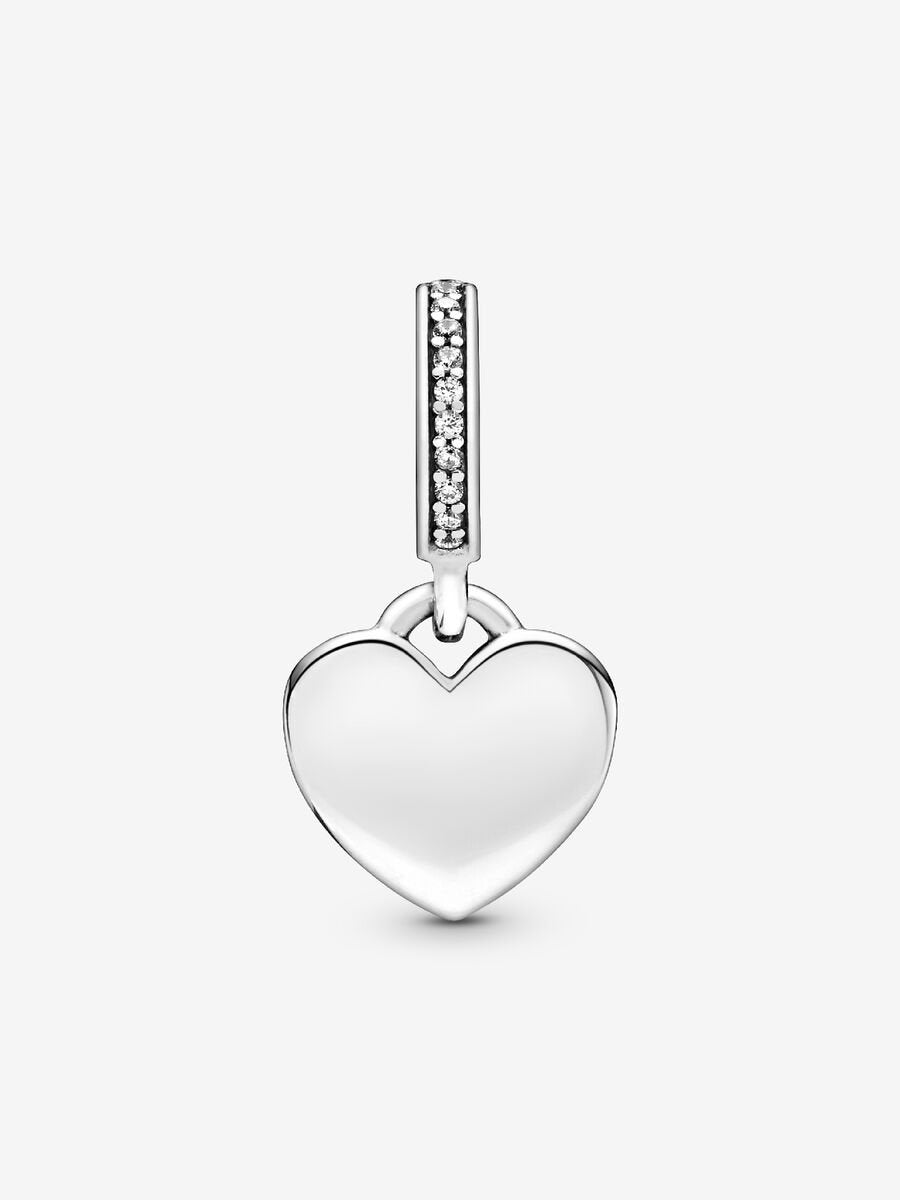 Charm-pendentif Étiquette en forme de cœur à graver
