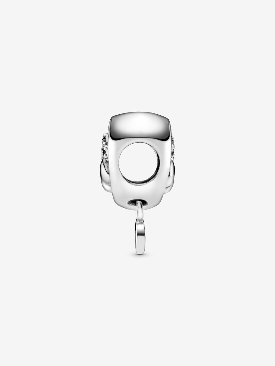 Charm Cœur et empreinte de pas scintillant