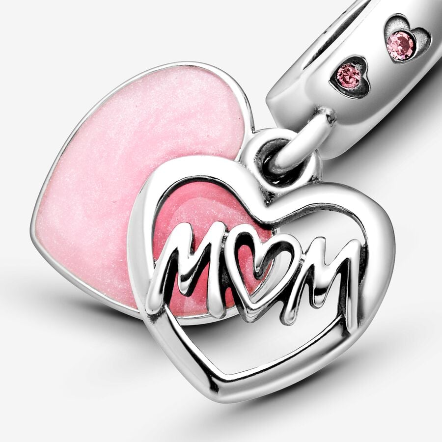 Breloque Cœur avec inscription « Mum »
