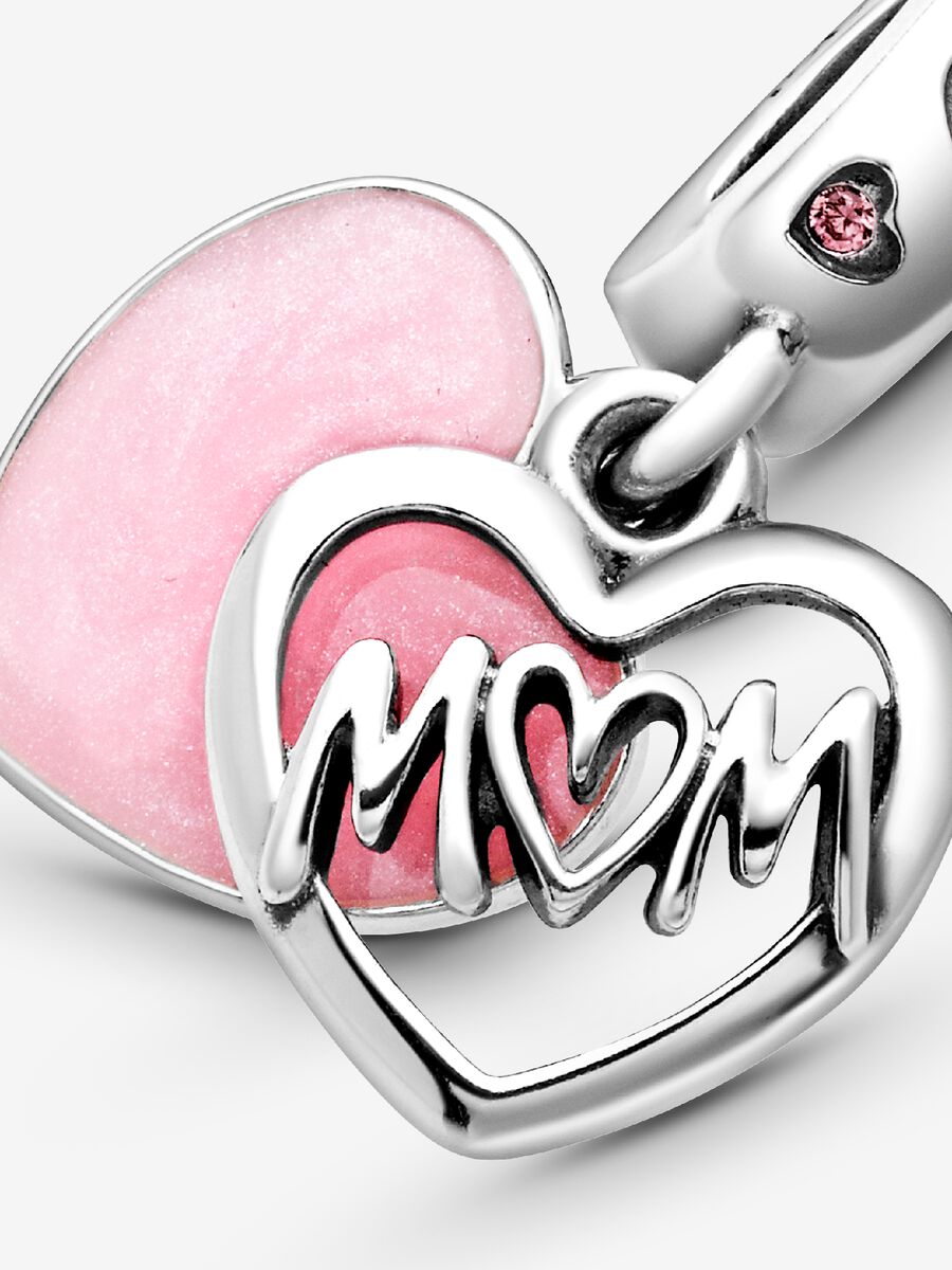 Breloque Cœur avec inscription « Mum »