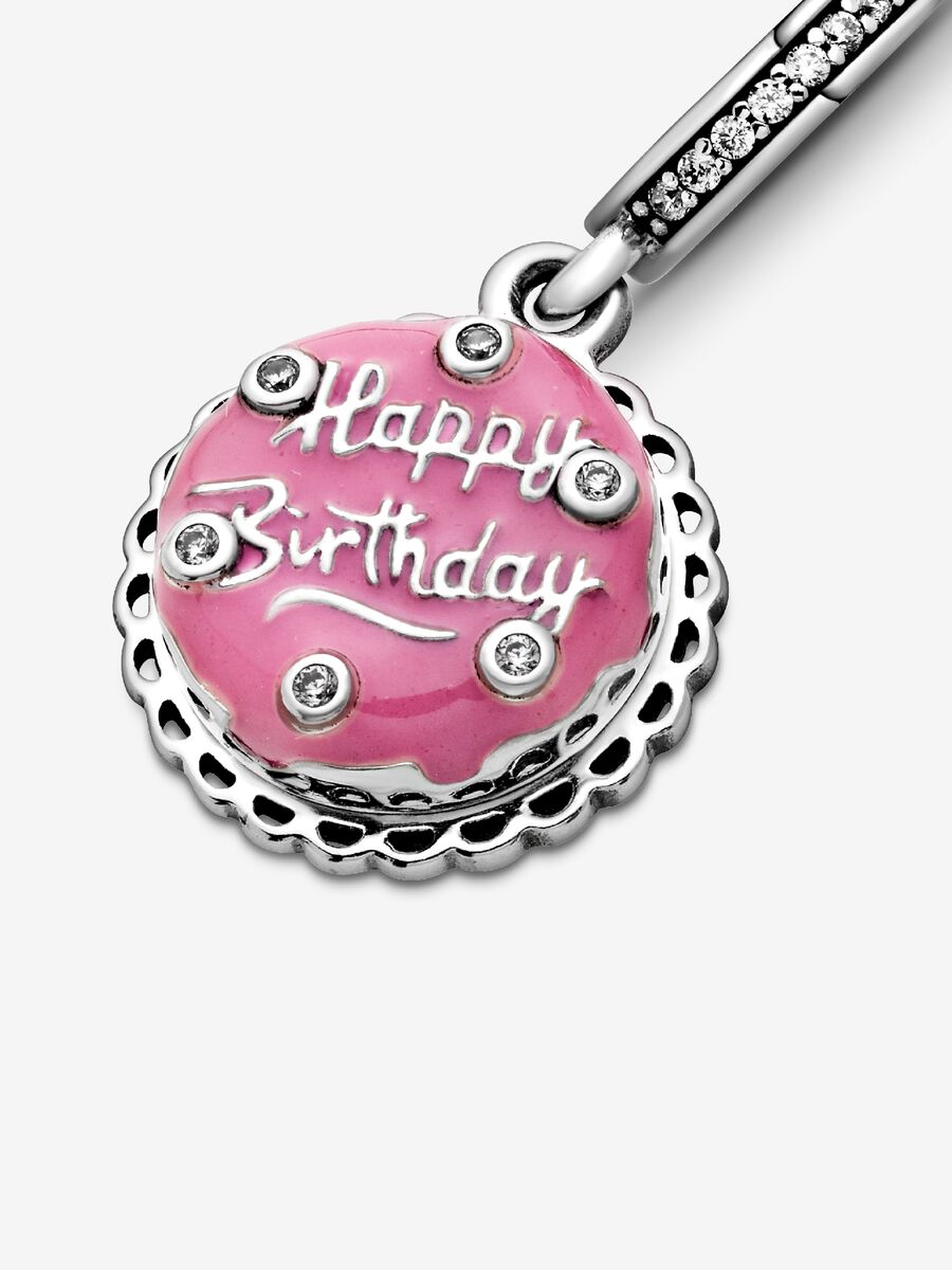 Breloque Gâteau d’anniversaire rose