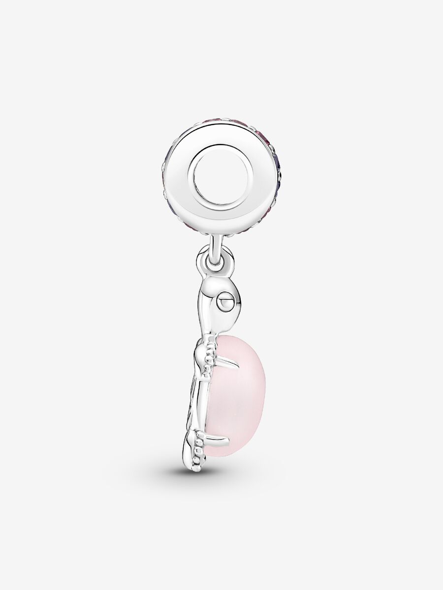 Charm-pendentif Tortue de mer rose en verre de Murano