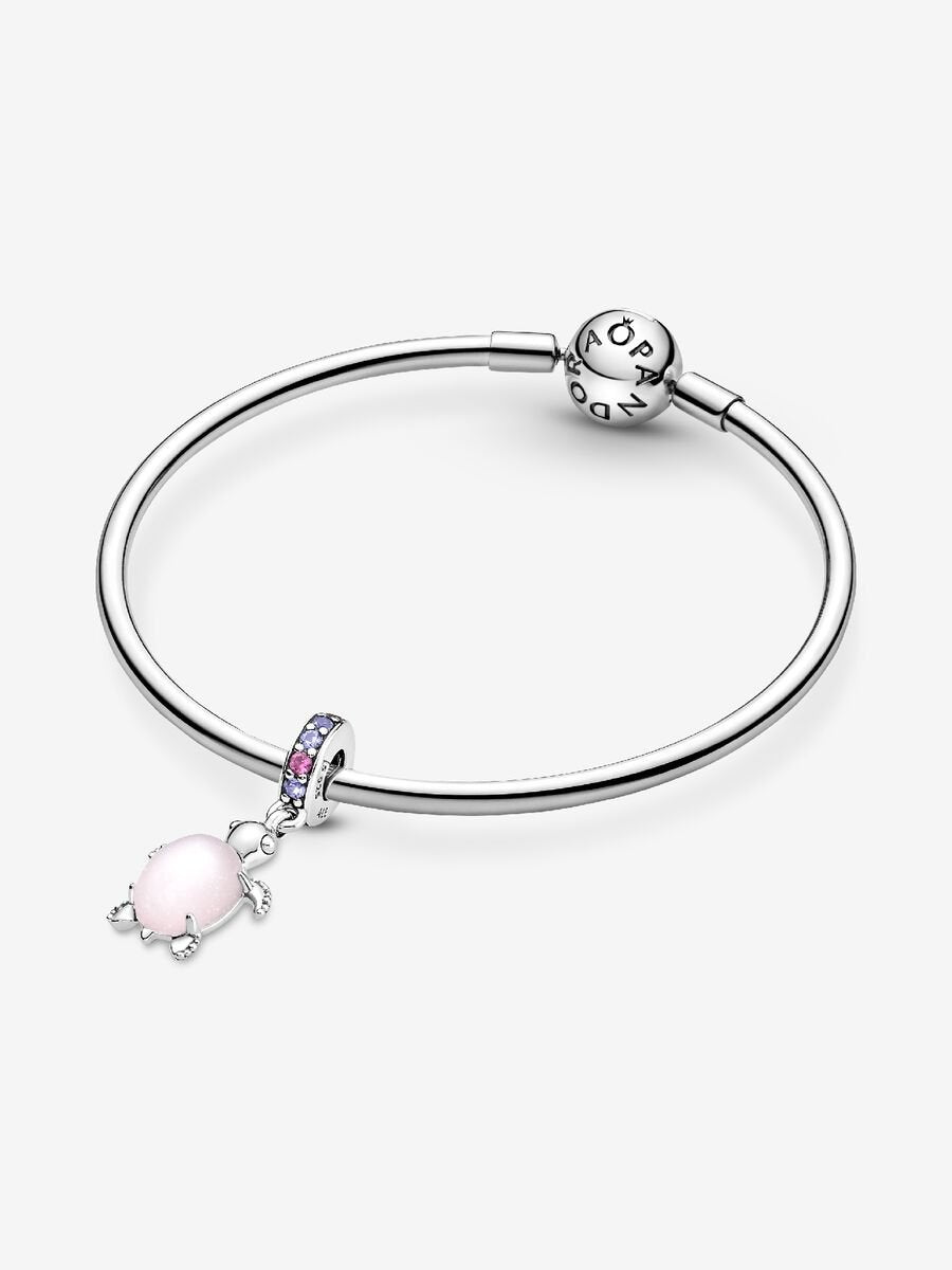 Charm-pendentif Tortue de mer rose en verre de Murano