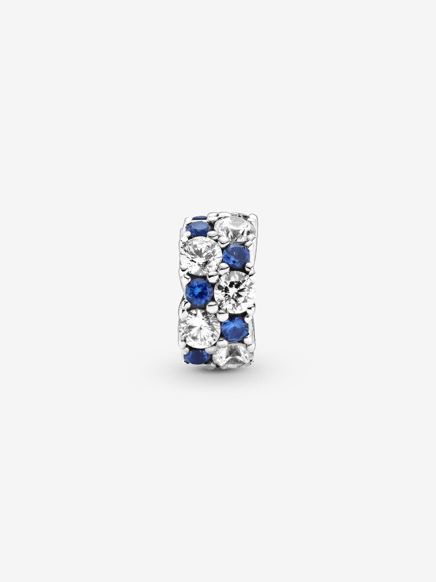 Clip scintillant incolore et bleu