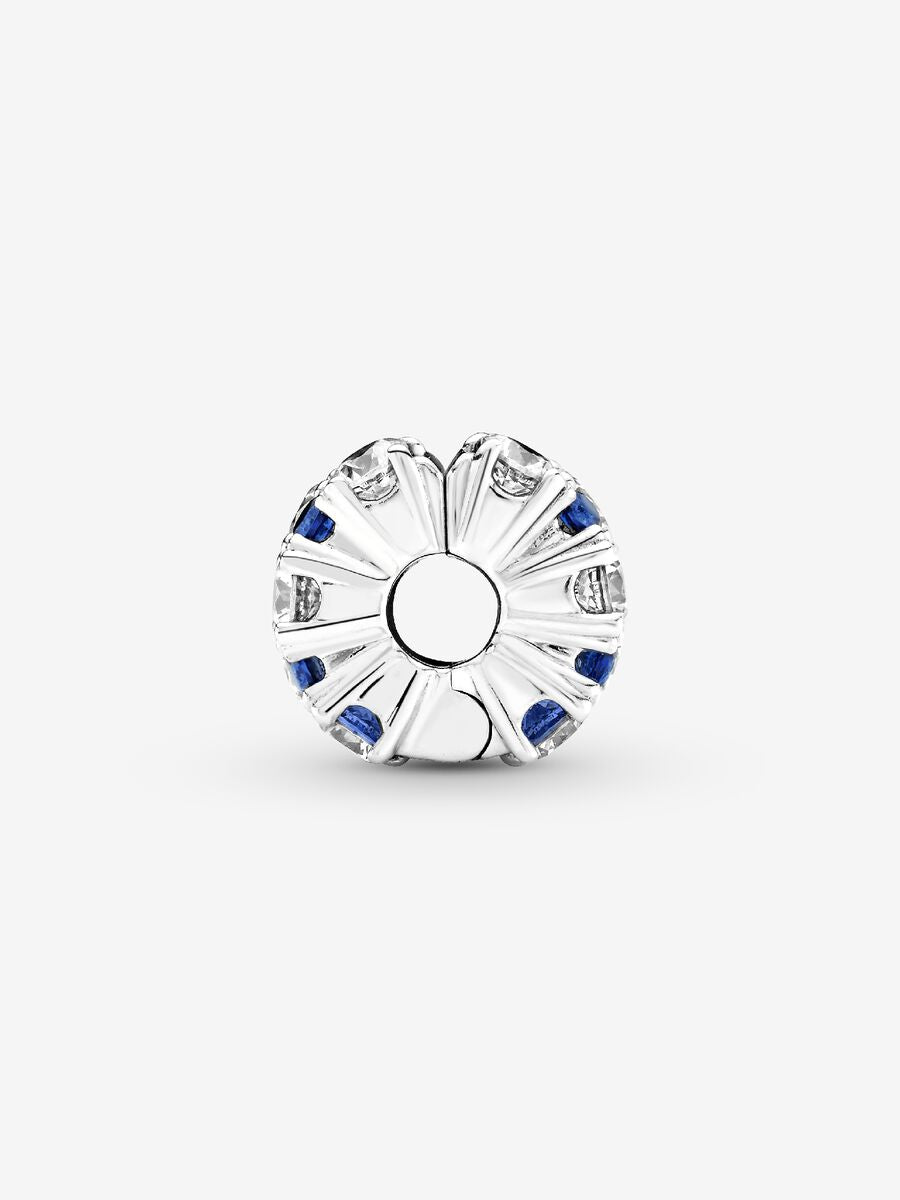 Clip scintillant incolore et bleu