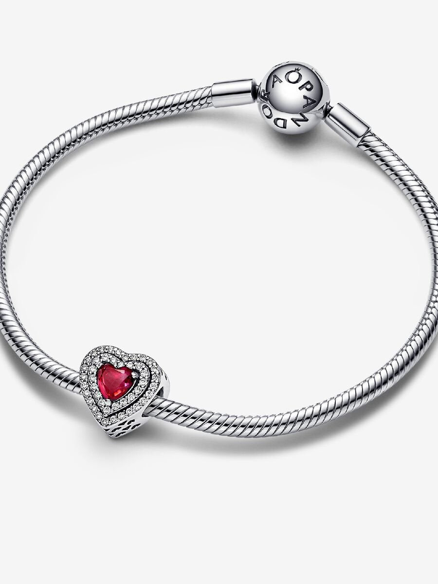 Charm Cœur scintillant en relief