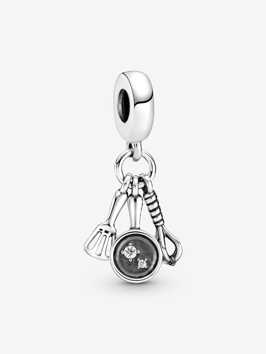 Charm-pendentif Spatule, poêle et fouet