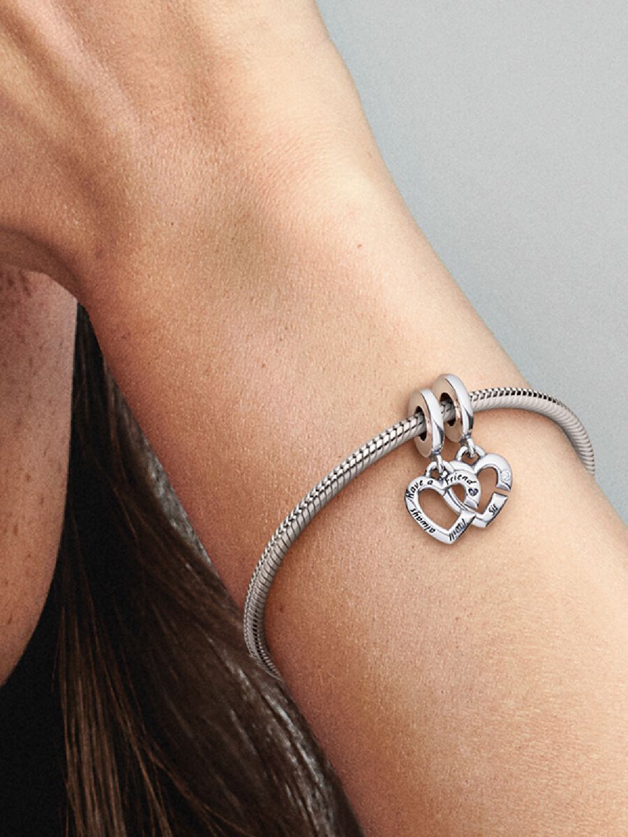 Charm-pendentif Cœurs séparables, sœurs liées