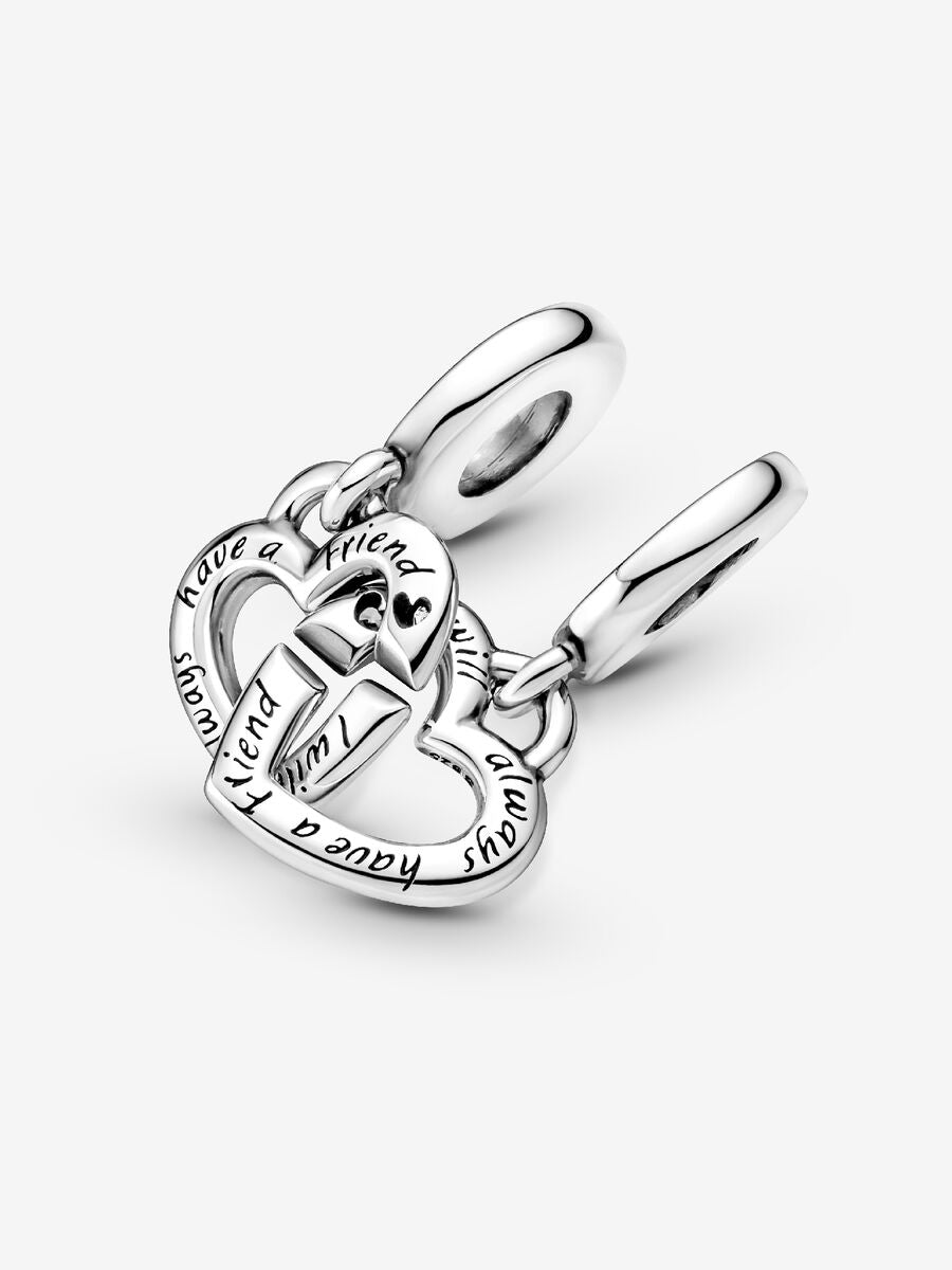 Charm-pendentif Cœurs séparables, sœurs liées