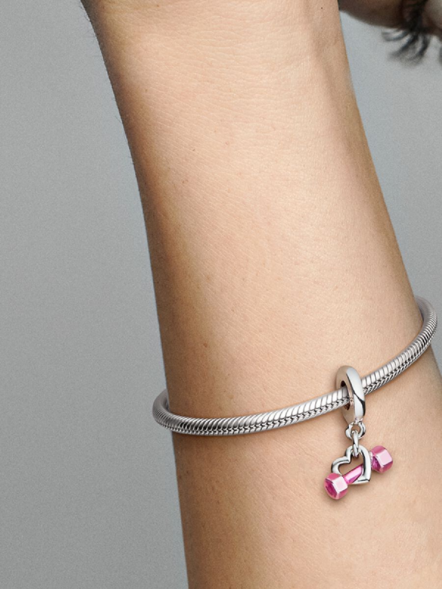 Charm-pendentif Haltère et cœur