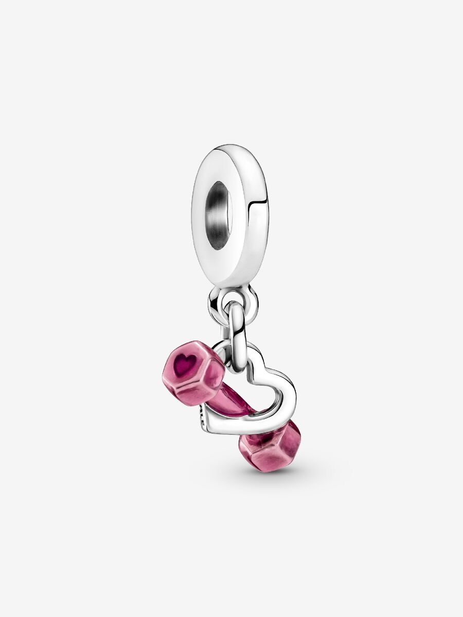 Charm-pendentif Haltère et cœur