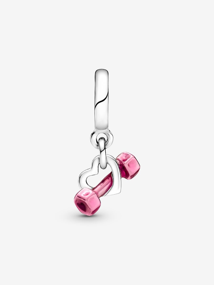 Charm-pendentif Haltère et cœur