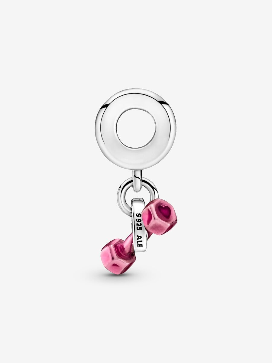 Charm-pendentif Haltère et cœur