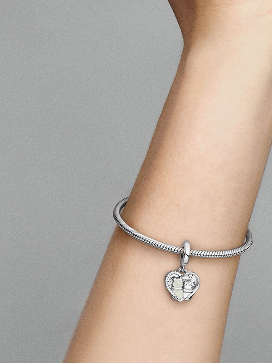 Charm-pendentif Chat et cœurs