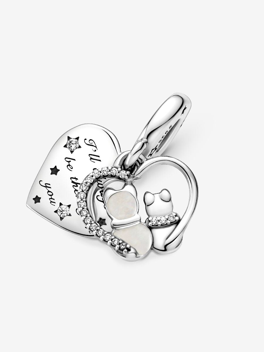 Charm-pendentif Chat et cœurs