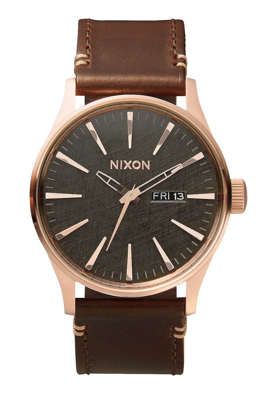 Sentry Leather - Or rose / gris métallisé / marron