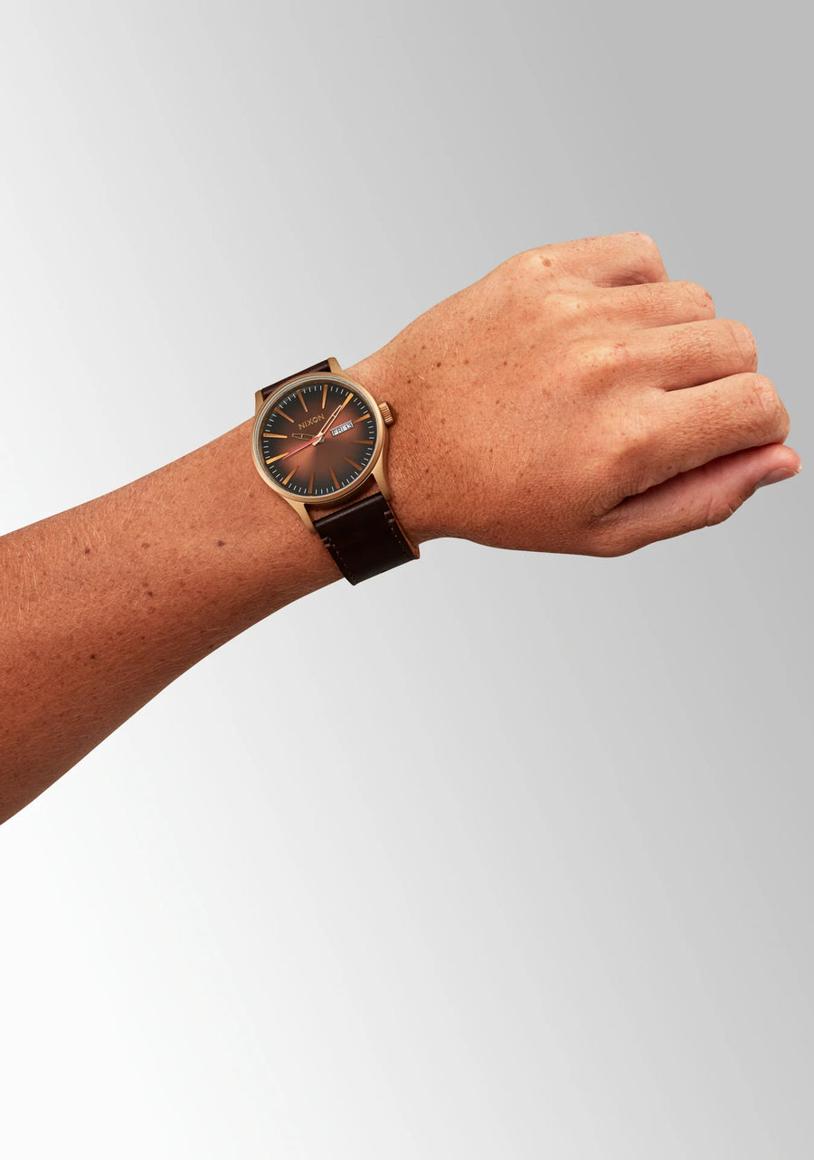 Nixon montre Sentry Cuir Bronze / Black - VENTE FINALE