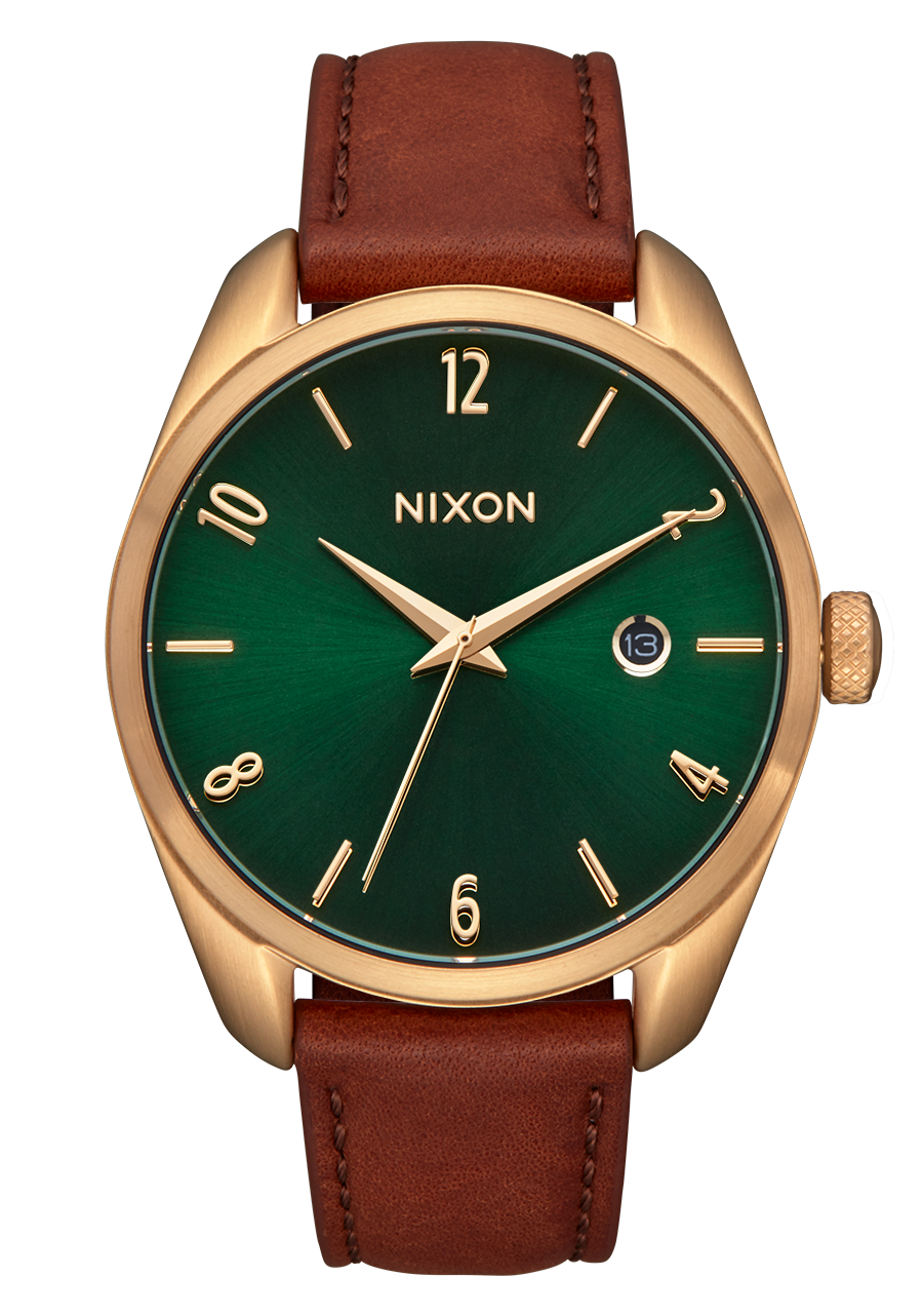 Thalia Leather - Doré uni / soleil vert