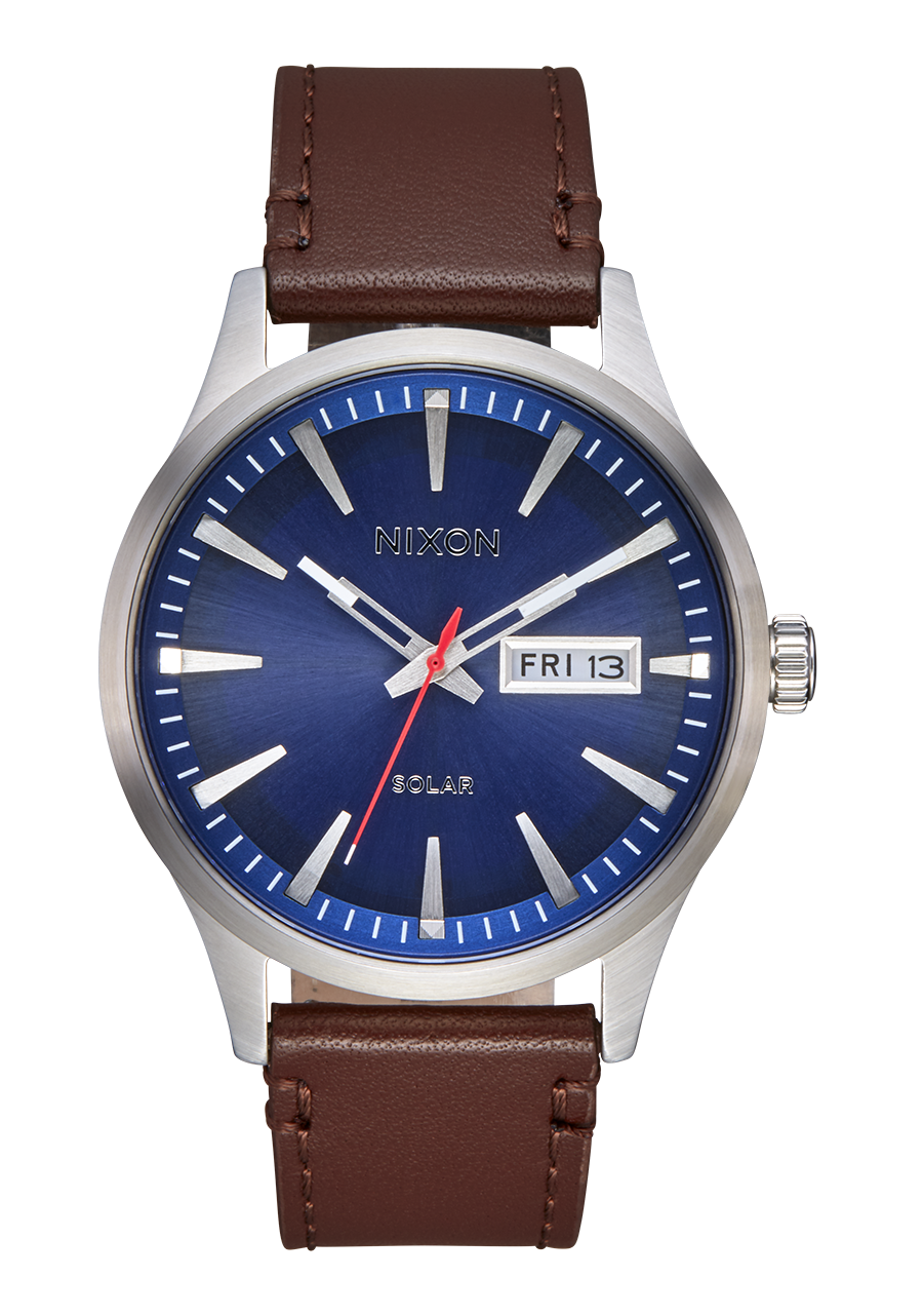 Sentry Solar Leather - Navy Sunray / Silver
