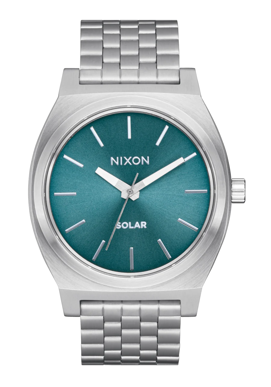 Time Teller Solar - Silver / Dusty Blue Sunray