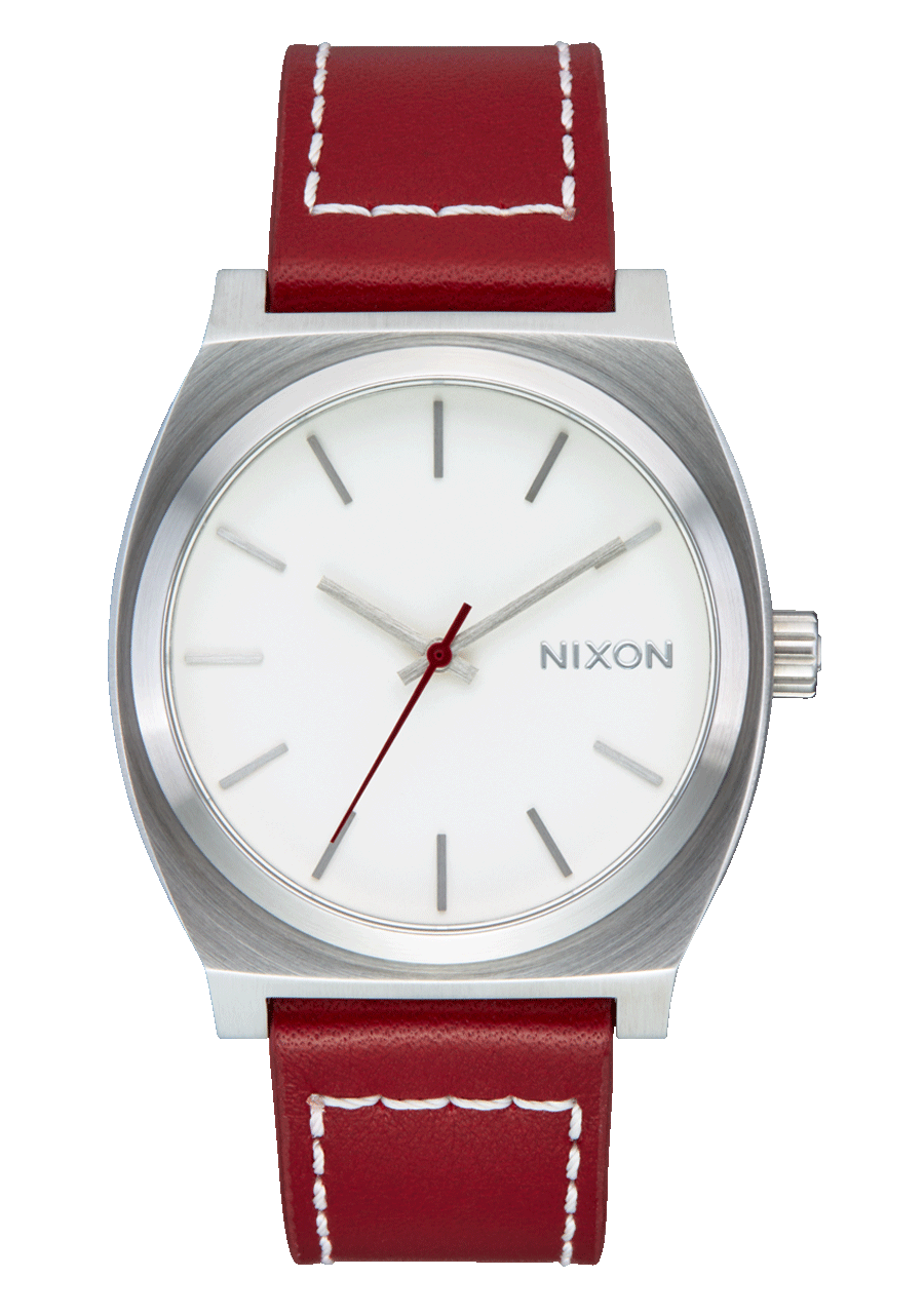 Time Teller Leather - Silver / Egret / Cranberry