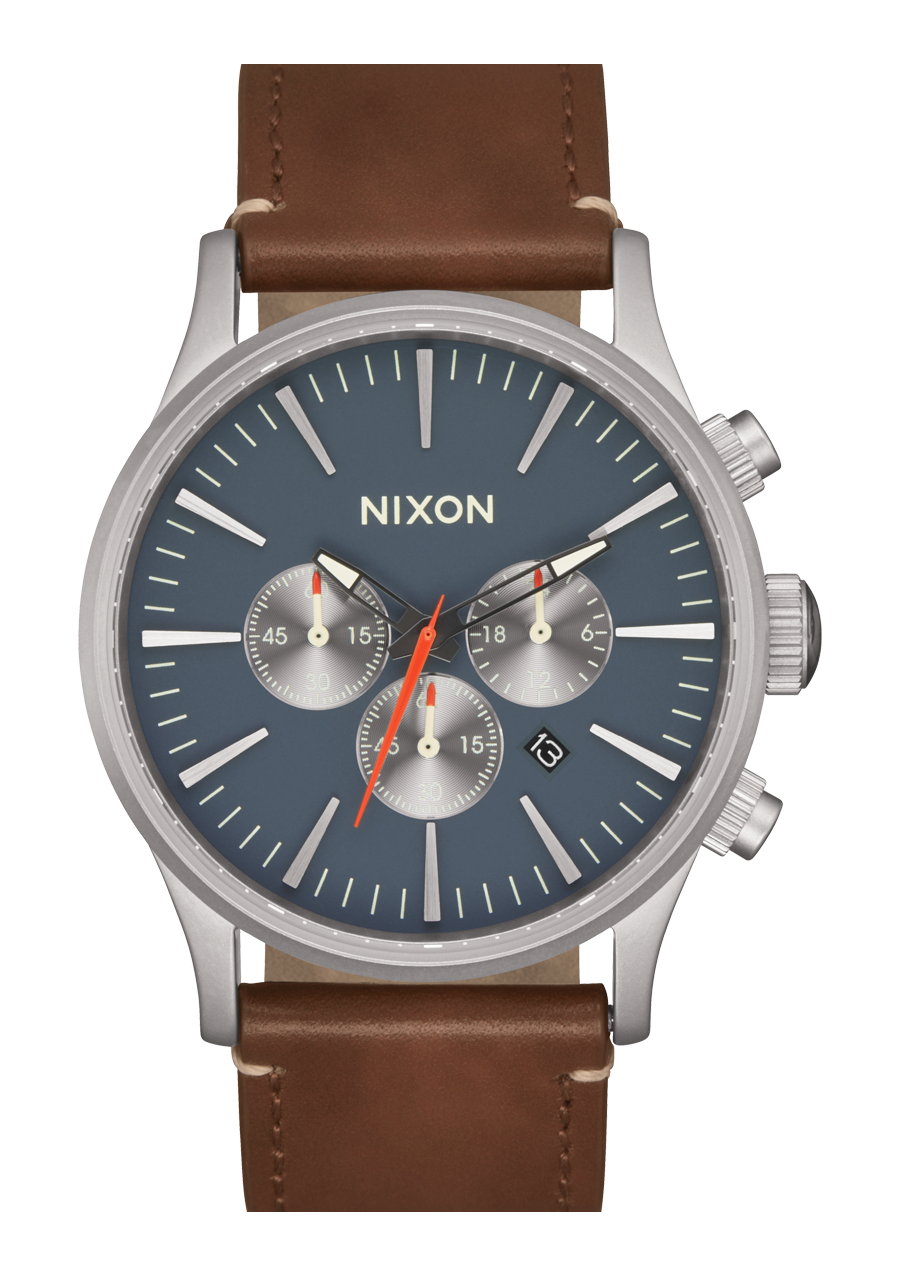 Sentry Chrono Leather - Lt Gunmetal / Basalt / Sienna