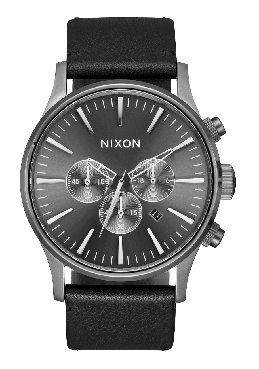 Sentry Chrono Leather - All Gunmetal / Black