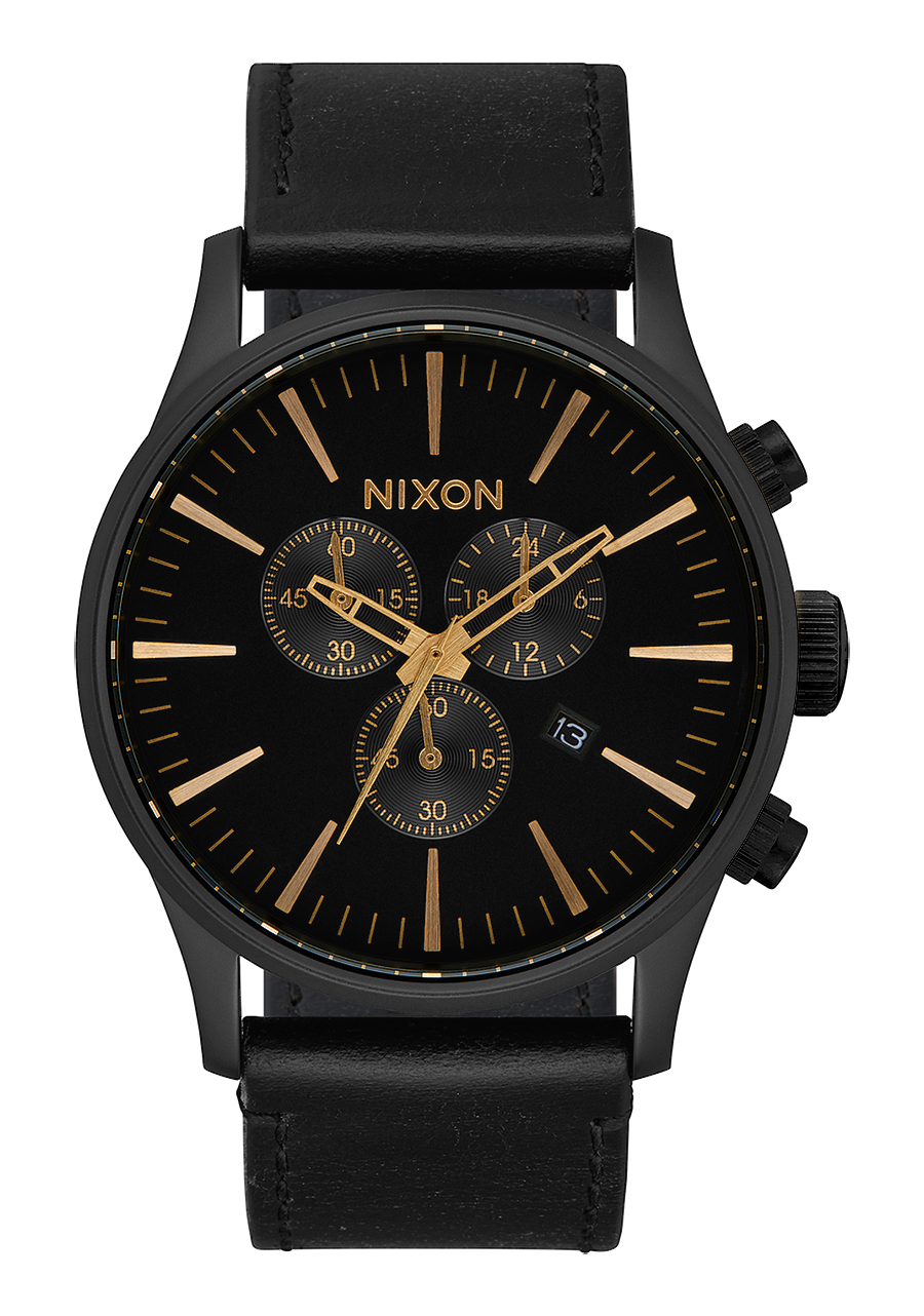 Sentry Chrono Leather - Noir mat / doré / noir