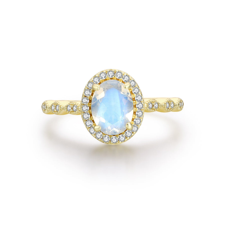 Bague Pierre de Lune or jaune Adaline