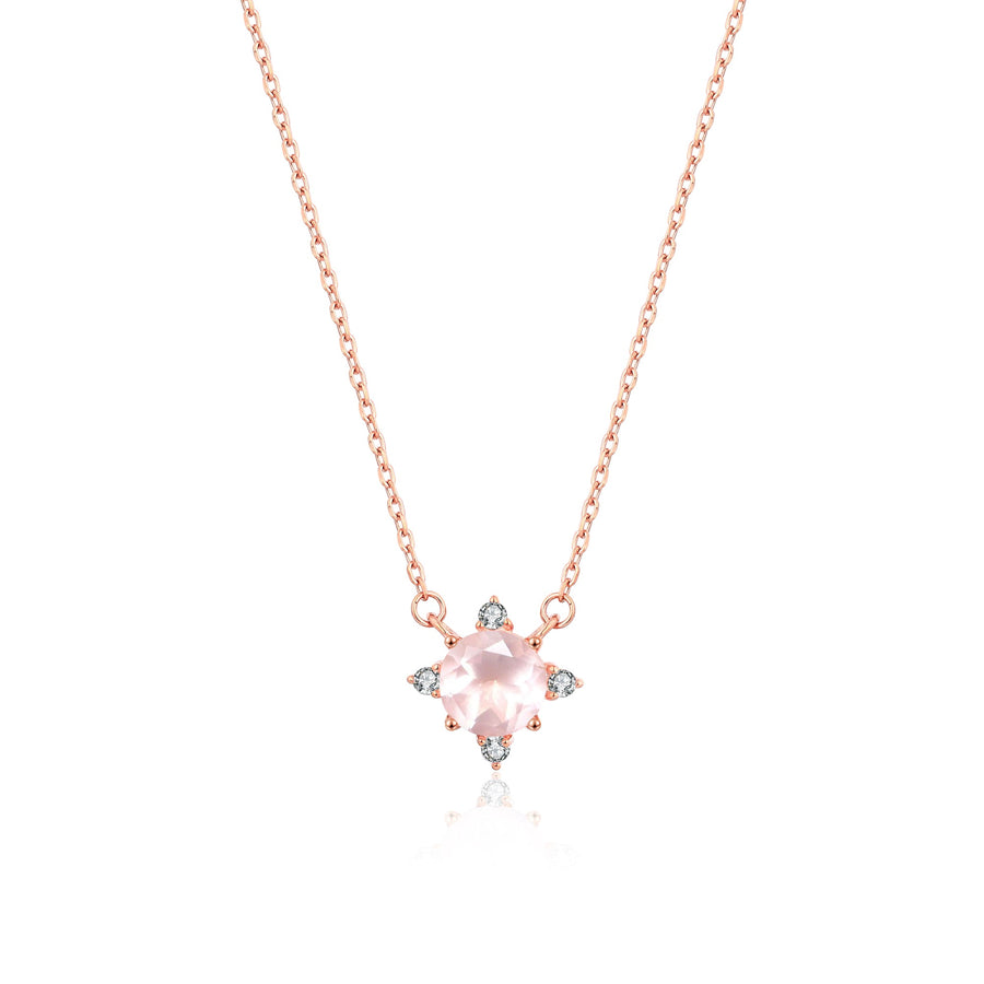Collier Quartz rose or rose Aimée