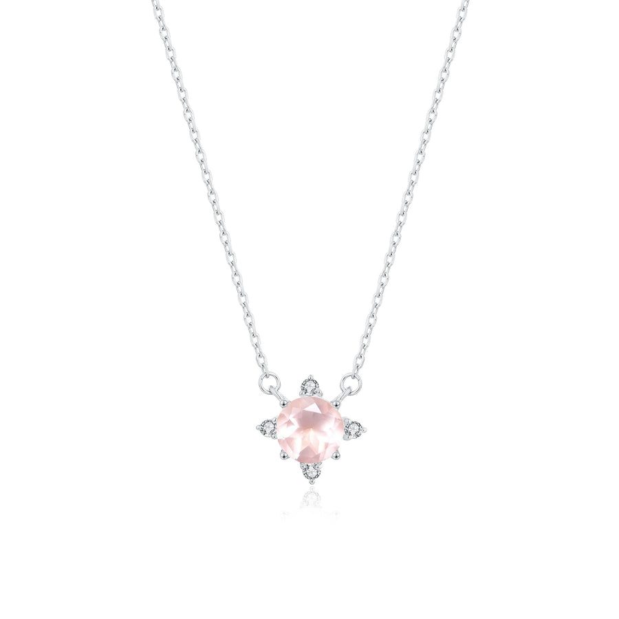 Collier Quartz rose or rose Aimée