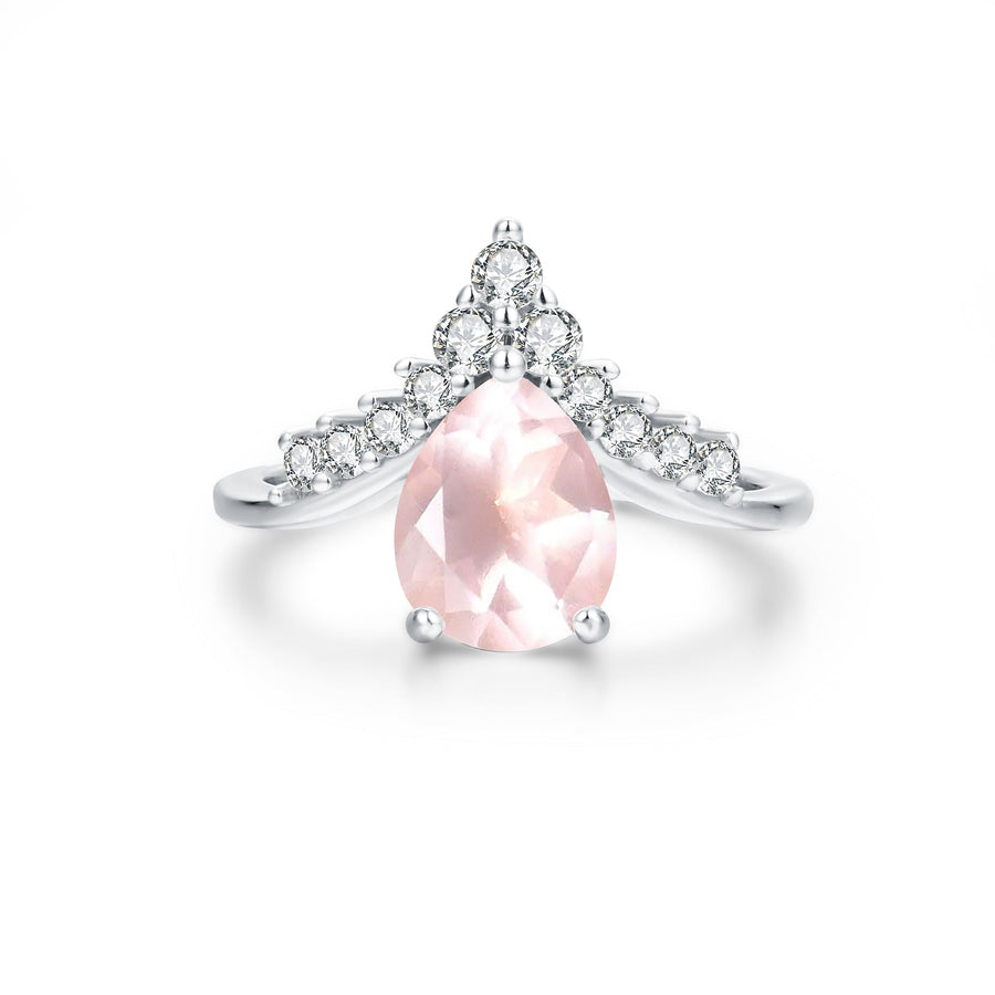 Bague quartz rose argent Alyssa