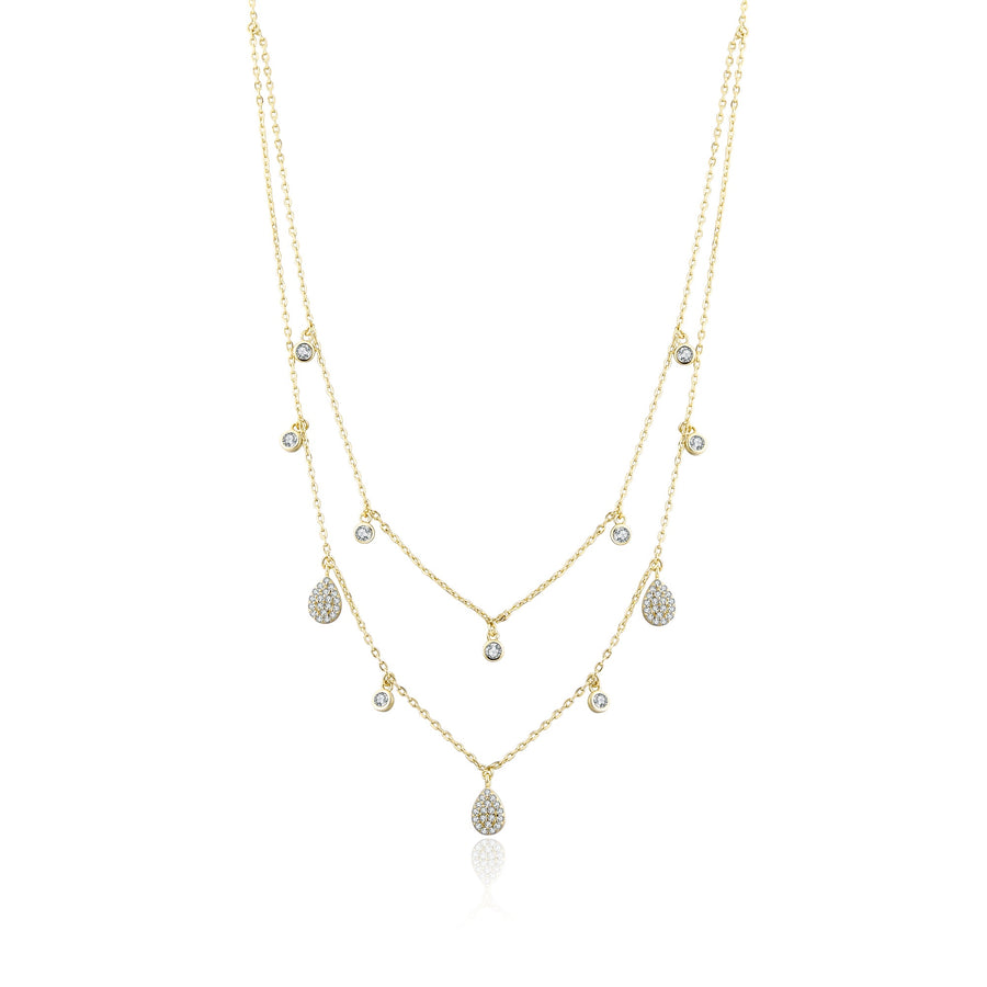 Collier double or jaune Bella
