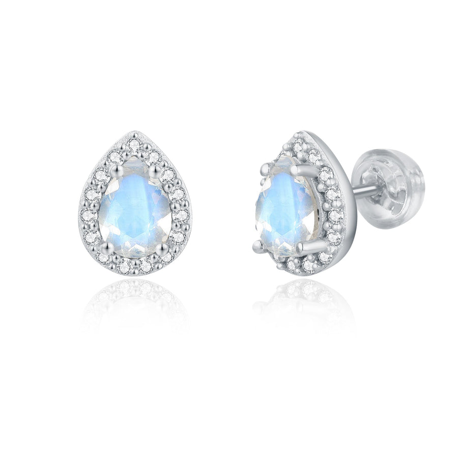 Boucles d'oreilles Pierre de lune argent Alice