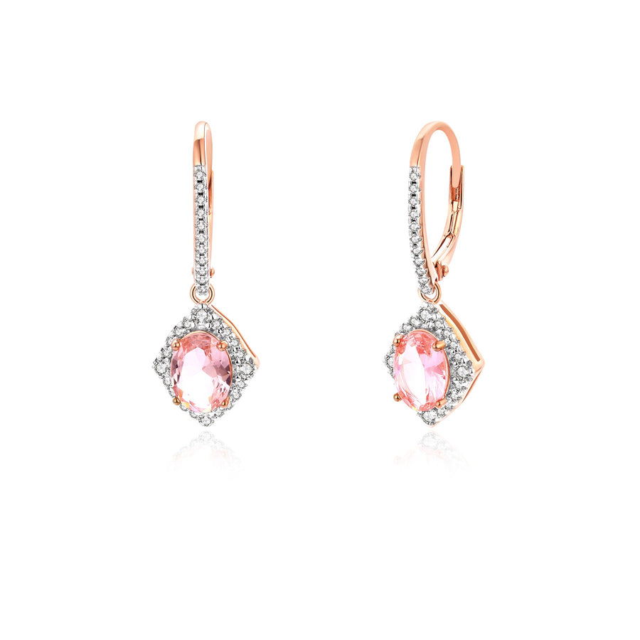 Boucles d'oreilles Morganite or rose Céleste