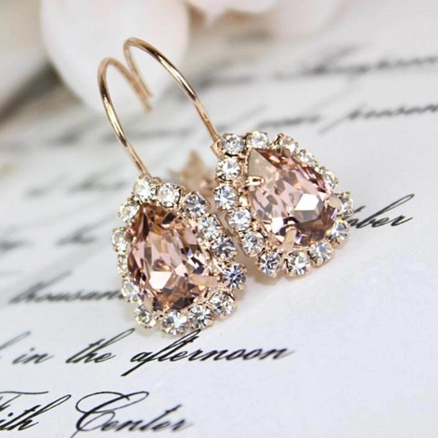 Boucles d'oreilles Morganite or rose Eva