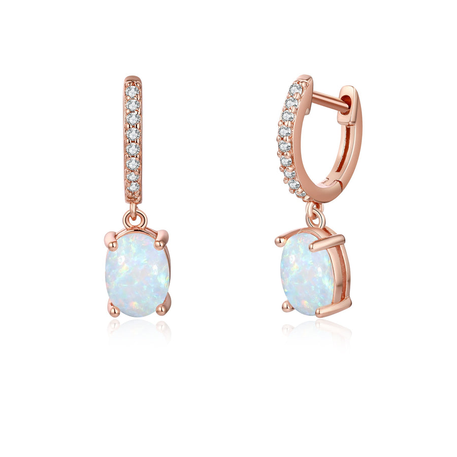 Boucles d'oreilles Opale or rose Evelyn