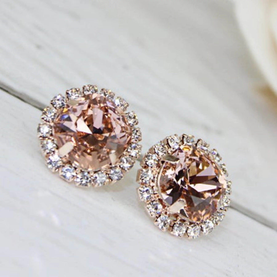 Boucles d'oreilles Morganite or rose Marcela