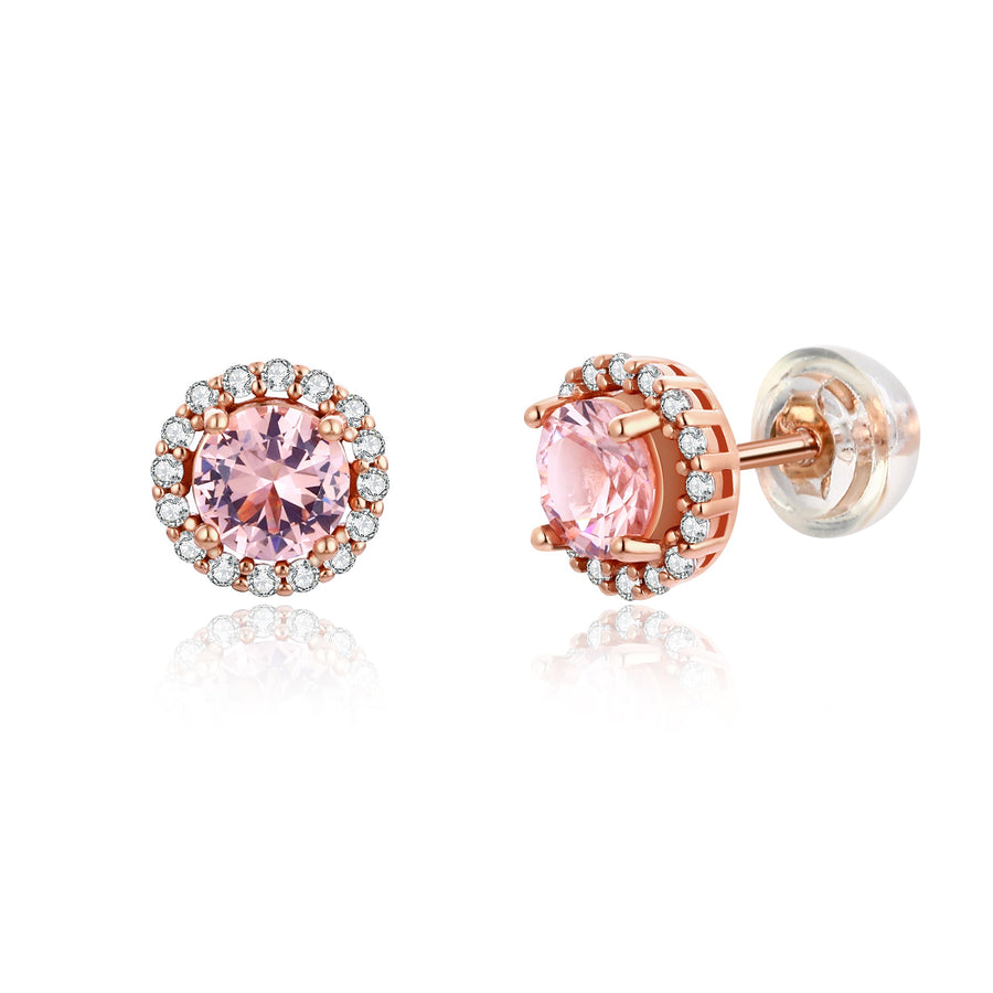 Boucles d'oreilles Morganite or rose Marcela