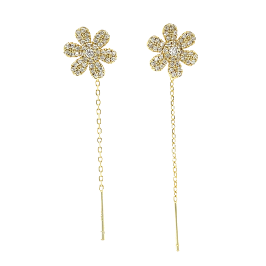 Boucles d'oreilles or jaune Marguerite