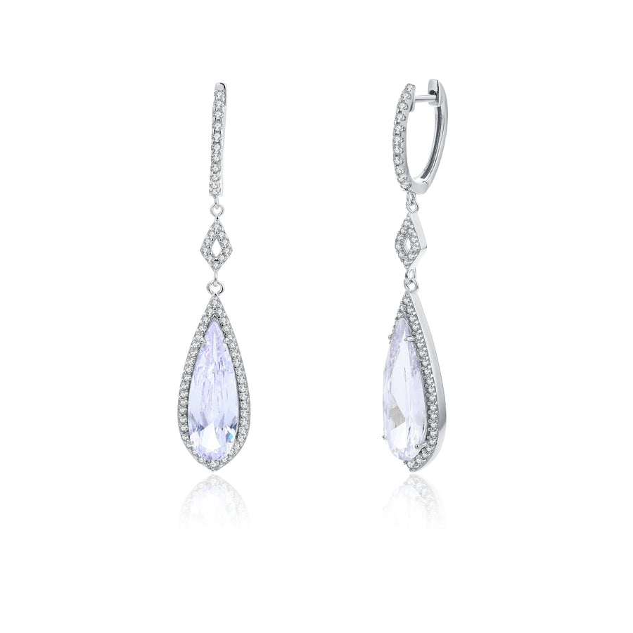 Boucle d'oreille Topaze blanc argent Mélissa
